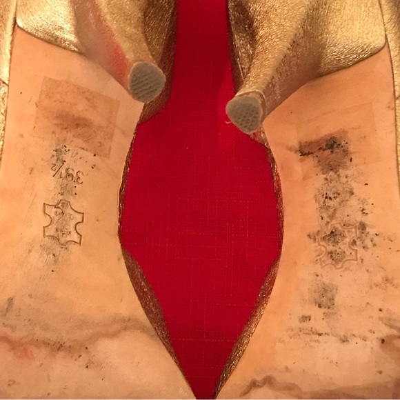 BLay Gold Metallic Leather Open Toe Pumps - Picture 5 of 5